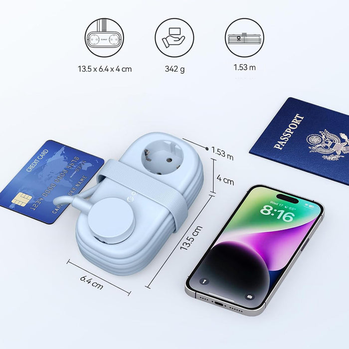 Orico AP3 20W GaN 5в1 разклонител 2x AC + 2x USB-A + 1x USB-C - син