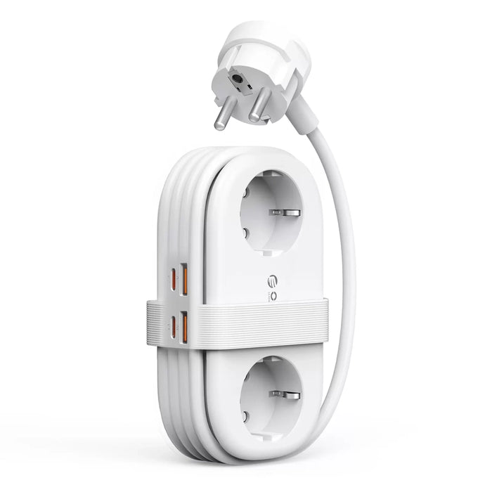 Orico AP3 20W GaN 5в1 разклонител 2x AC + 2x USB-A + 1x USB-C - бял