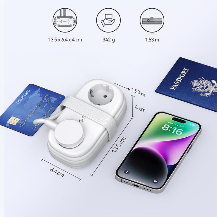 Orico AP3 20W GaN 5в1 разклонител 2x AC + 2x USB-A + 1x USB-C - бял