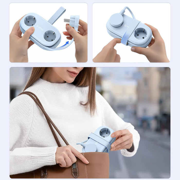 Orico AP3 65W GaN 6в1 разклонител 2x AC + 2x USB-A + 2x USB-C - син