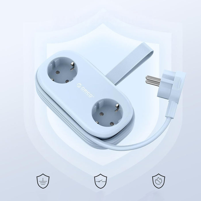 Orico AP3 65W GaN 6в1 разклонител 2x AC + 2x USB-A + 2x USB-C - син