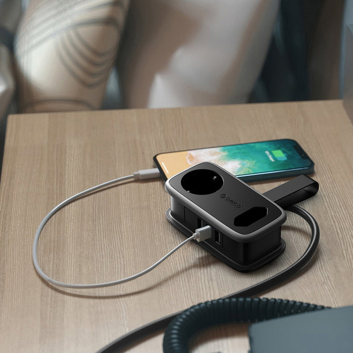 Orico AP3 65W GaN 6в1 разклонител 2x AC + 2x USB-A + 2x USB-C - черен