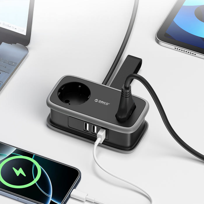 Orico AP3 65W GaN 6в1 разклонител 2x AC + 2x USB-A + 2x USB-C - черен