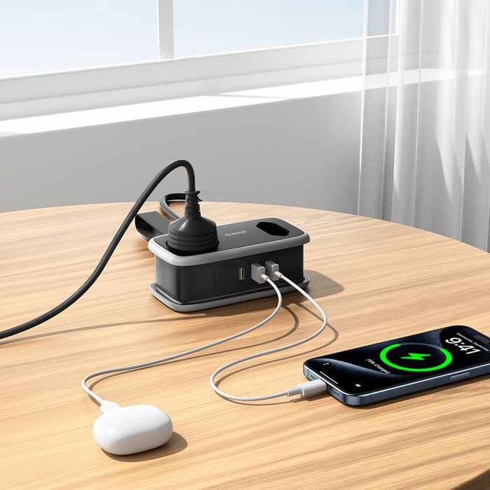 Orico AP3 65W GaN 6в1 разклонител 2x AC + 2x USB-A + 2x USB-C - черен