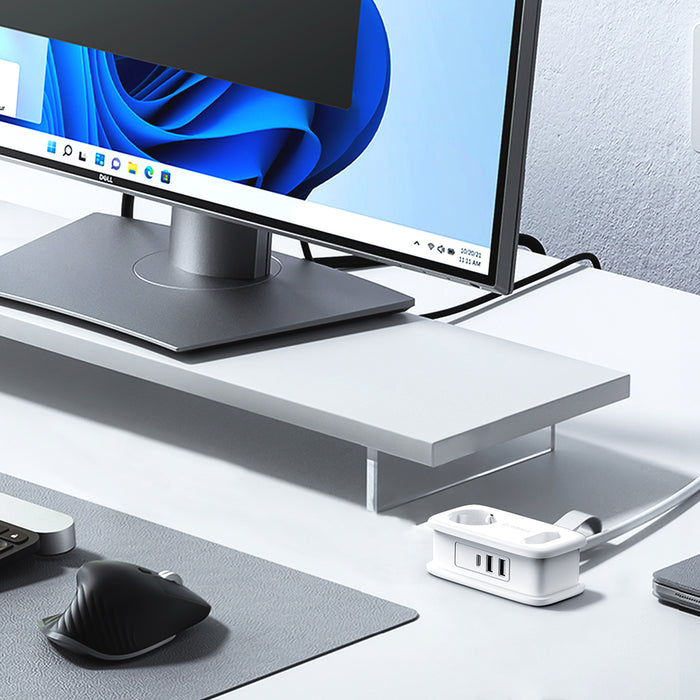 Orico AP3 65W GaN 6в1 разклонител 2x AC + 2x USB-A + 2x USB-C - бял