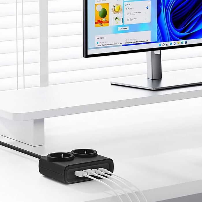 Orico PDC25 25W 6в1 Разклонител 2x AC + 2x USB-A + 2x USB-C - Черен