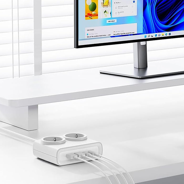 Orico PDC25 25W 6в1 Разклонител 2x AC + 2x USB-A + 2x USB-C - Бял
