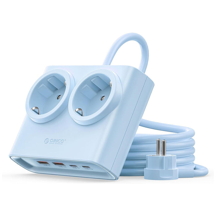 Orico PDC25 25W 6в1 Разклонител 2x AC + 2x USB-A + 2x USB-C - Син
