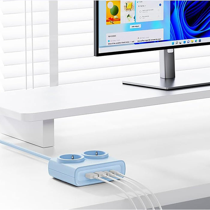 Orico PDC25 25W 6в1 Разклонител 2x AC + 2x USB-A + 2x USB-C - Син