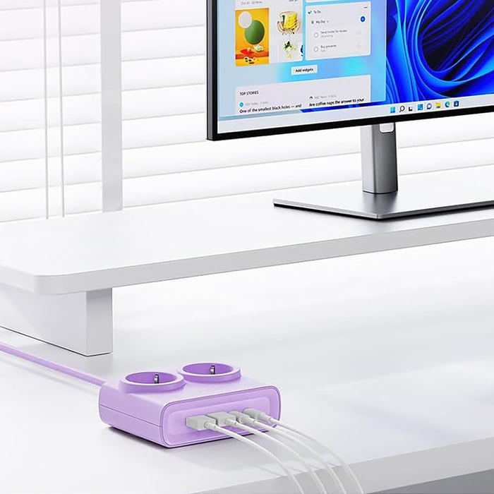 Orico PDC25 25W 6в1 Разклонител 2x AC + 2x USB-A + 2x USB-C - Лилав