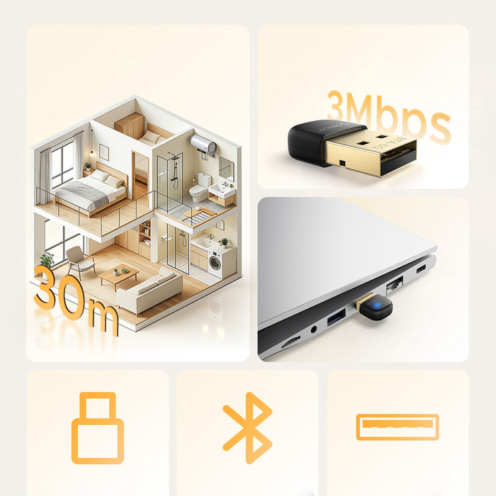Orico BTA-60 Bluetooth 6.0 адаптер - черен