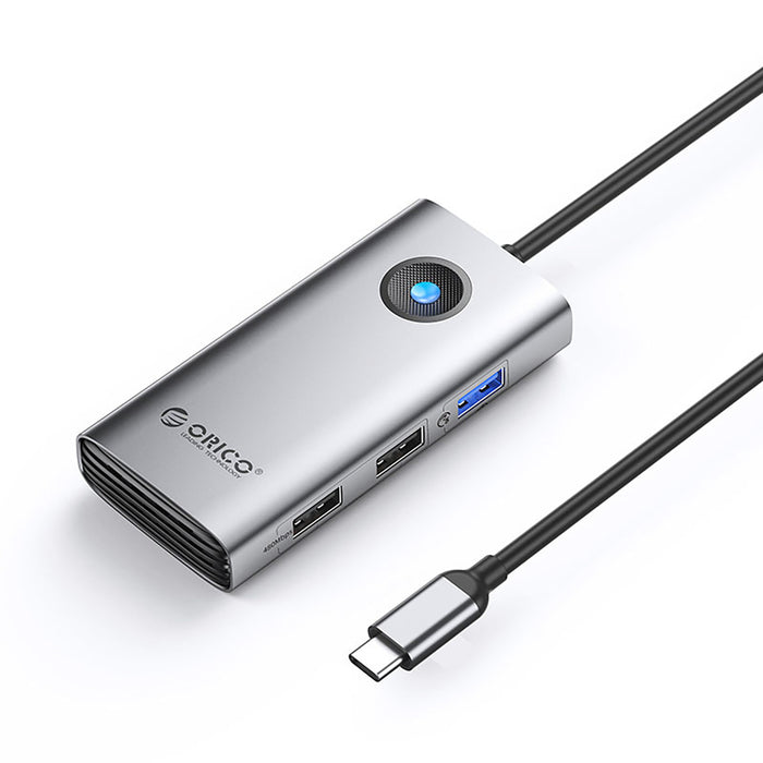 Orico PW11-5P USB-C хъб докинг станция 1x USB-A 3.0 + 2x USB-A 2.0 + 1x USB-C PD + 1x HDMI - сив