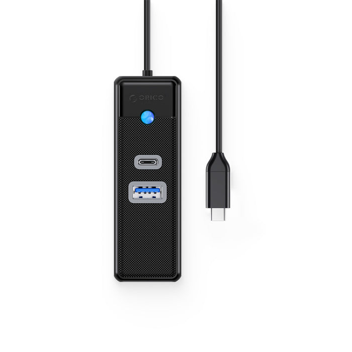 Orico PWCUR-C3 3-портов USB хъб 1x USB-A 3.0 1x USB-C 3.0 1x RJ45 Gigabit Ethernet 1 м - Черен