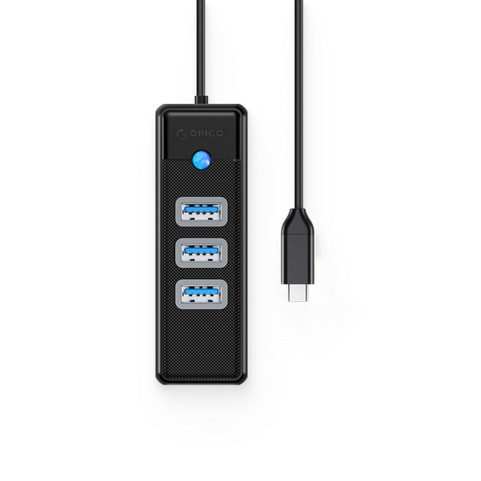 Orico PW3UR25-C3 USB хъб 4-портов 3x USB-A 3.0 1x RJ45 2.5G Ethernet 1.8 м - черен