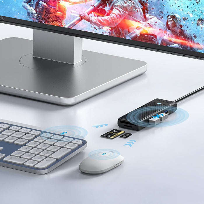 Orico PAPW3AT-C3 USB хъб 4-портов 3x USB-A 3.0 с четец за microSD/SD карти 1 м - черен