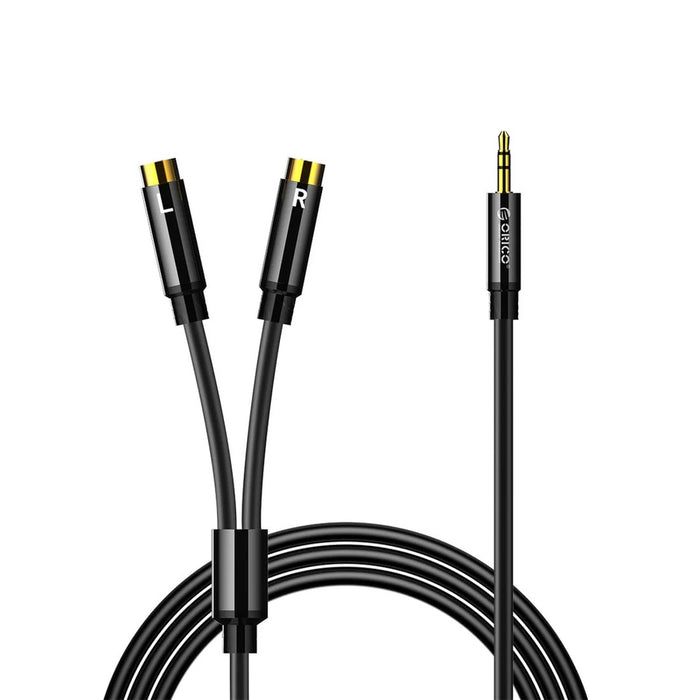 Orico AXRF аудио кабел мини жак 3.5 мм към 2x RCA женски 5 м - черен