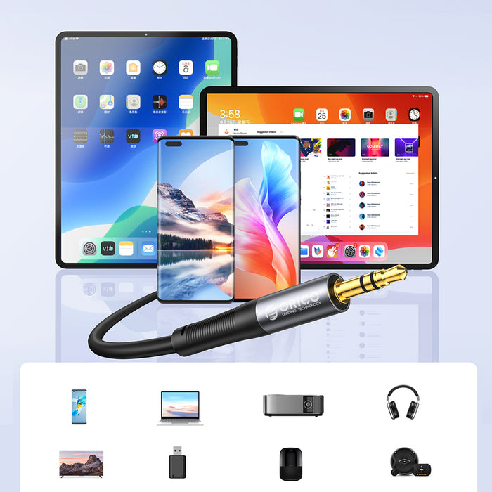 Orico AXRF аудио кабел мини жак 3.5 мм към 2x RCA женски 5 м - черен