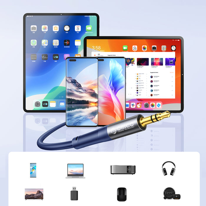 Orico AXRF аудио кабел мини жак 3.5 мм към 2x RCA женски 1.5 м - син