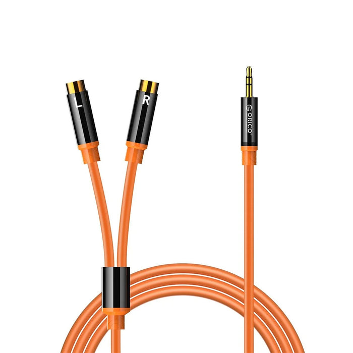Orico AXRF аудио кабел мини жак 3.5 мм към 2x RCA женски 3 м - оранжев
