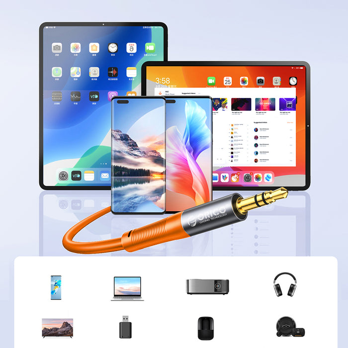Orico AXRF аудио кабел мини жак 3.5 мм към 2x RCA женски 3 м - оранжев