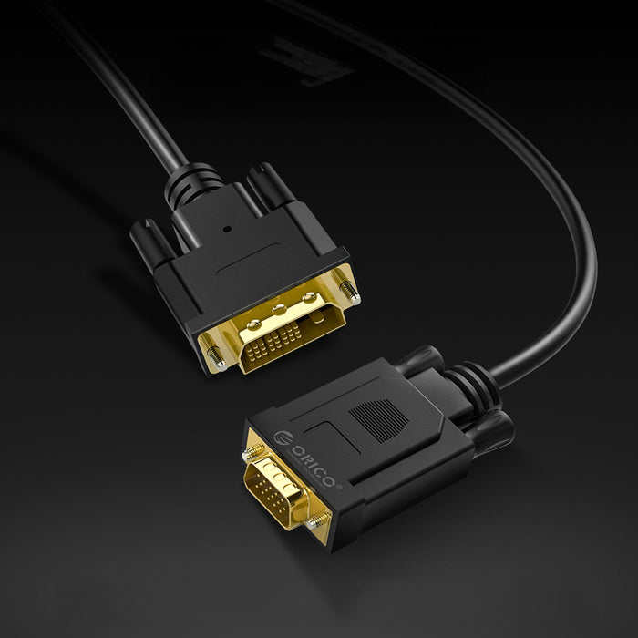 Orico XD-DITV кабел DVI 24+1 VGA Full HD адаптер 5 м - черен