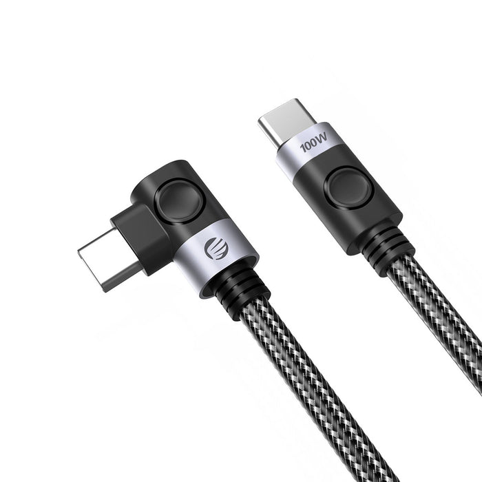 Orico C2CWT USB-C към USB-C PD ъглов кабел 100W 20Gbps 4K 60Hz 2m - Черен