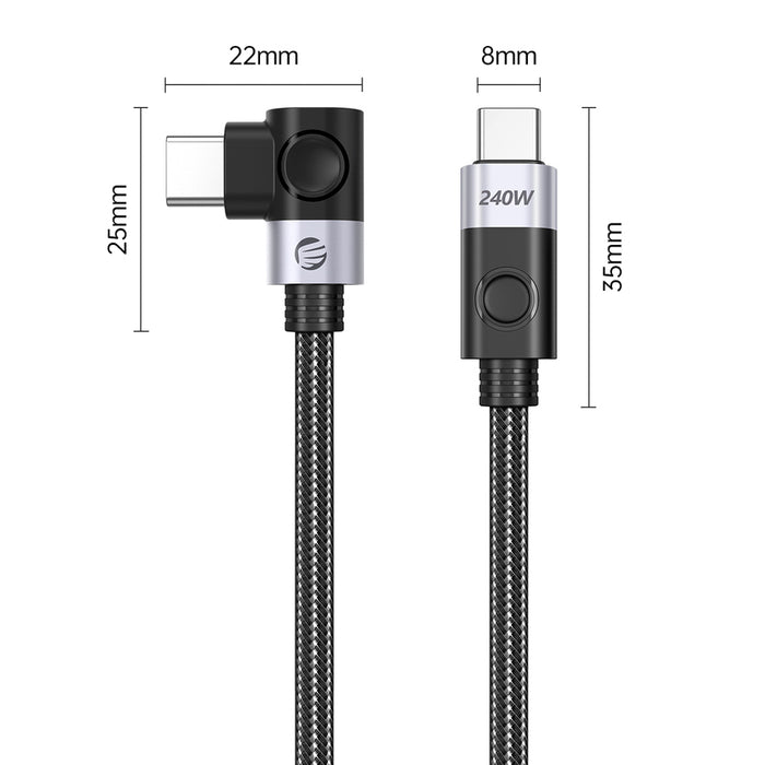 Orico CW240 USB-C към USB-C PD 240W 2m ъглов кабел - черен