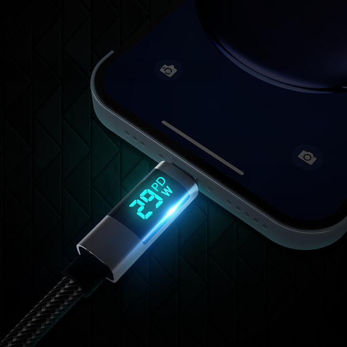 Orico LDC2L USB-C към Lightning PD кабел 29W с LED дисплей 480Mbps 1.5m - черен