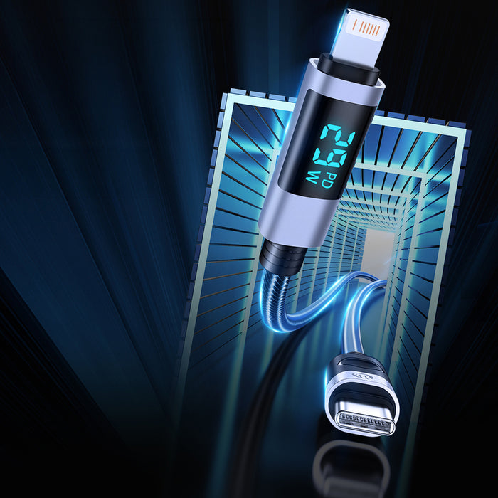 Orico LDC2L USB-C към Lightning PD кабел 29W с LED дисплей 480Mbps 1.5m - черен