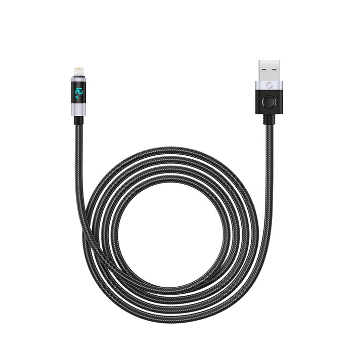 Orico LDA2L USB-A към Lightning кабел 12W с LED дисплей 0.5 м - черен и сребрист