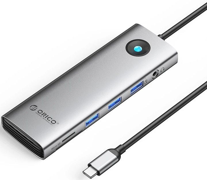 Докинг станция Orico - PW11-10P-GY-EP, 10 порта, USB-C, сива