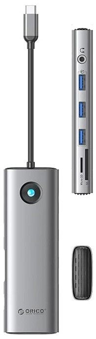 Докинг станция Orico - PW11-10P-GY-EP, 10 порта, USB-C, сива