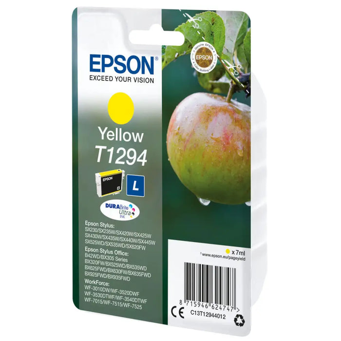 Оригиална касета за мастило Epson T1294 Жълт (10 броя)