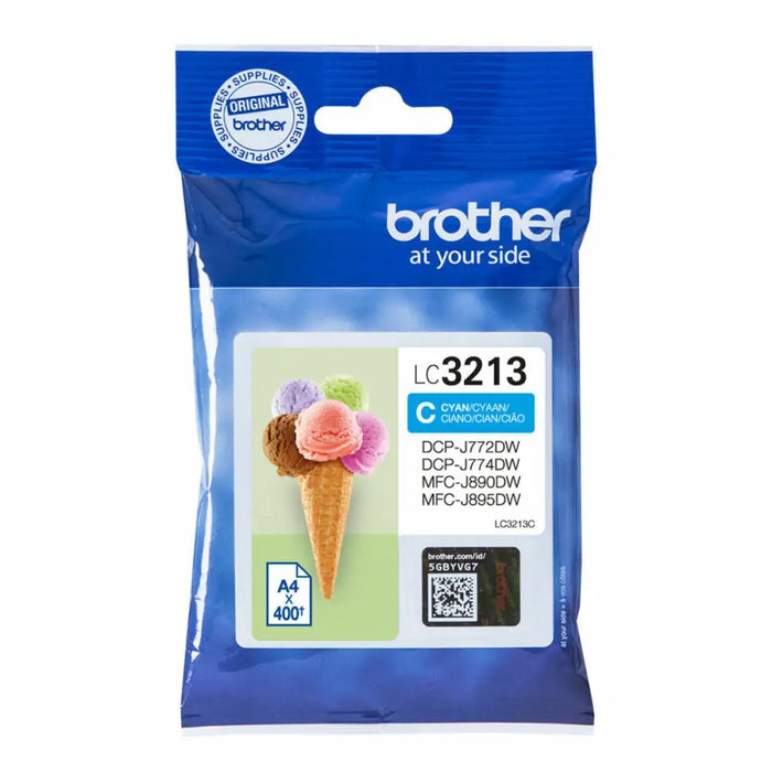Оригиална касета за мастило Brother LC 3213C Синьо зелен