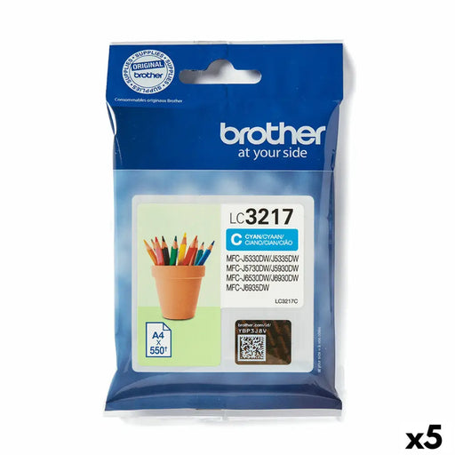 Оригиална касета за мастило Brother LC3217 Синьо-зелен (5