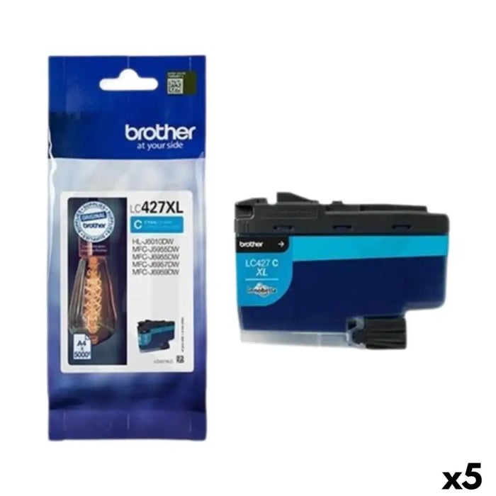 Оригиална касета за мастило Brother LC427XL Синьо-зелен (5