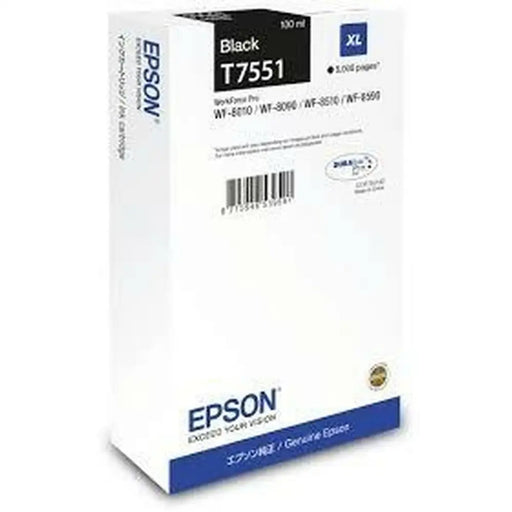 Оригиална касета за мастило Epson T7551 Черен