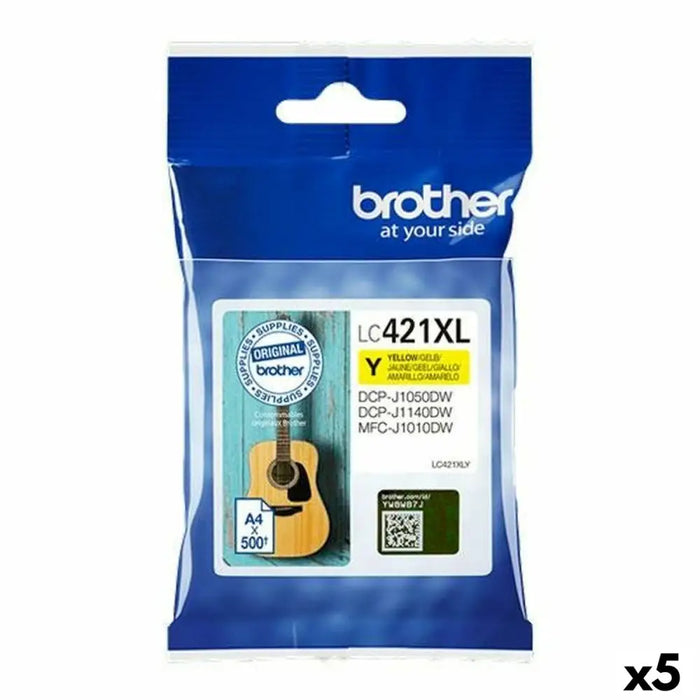 Оригиална касета за мастило Brother LC421XL Жълт (5 броя)
