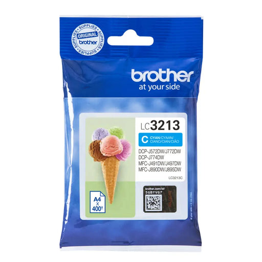 Оригиална касета за мастило Brother LC 3213C Синьо зелен