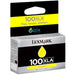 Оригиална касета за мастило Lexmark 100 XLA Жълт