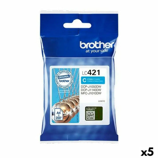 Оригиална касета за мастило Brother LC421 Синьо-зелен (5
