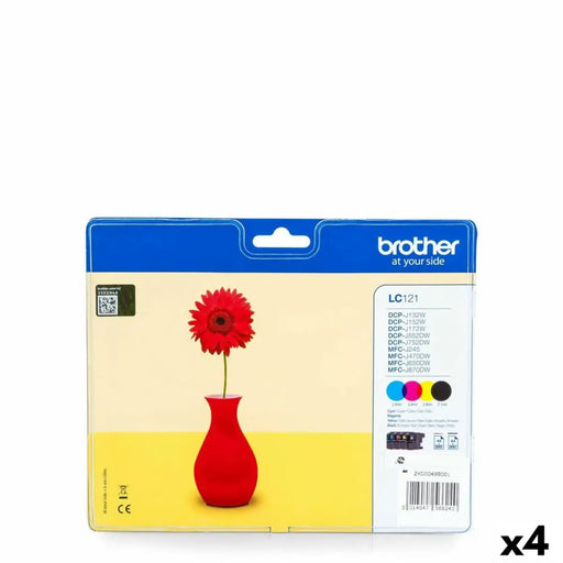 Оригиална касета за мастило Brother LC121 Жълт (4 броя)