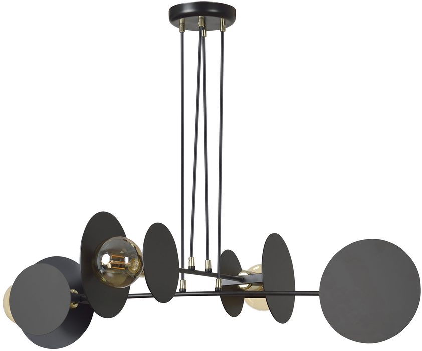 Полилей Orno - Wazo, IP20, E27, 4 х 60W, 230V, AD-LD-6325BE27, черен
