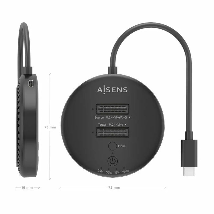 Основа за Зареждане Aisens ASDS-2M2N05-BK Черен