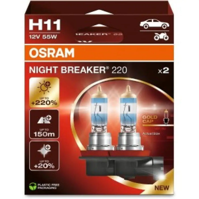 OSRAM NIGHT BREAKER +220% H11 55W 12V HANGING FOLDING BOX