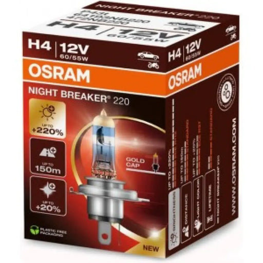 OSRAM NIGHT BREAKER +220% H4 60/55W 12V CARTON BOX 1 PCS