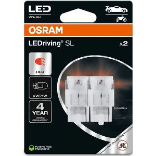 OSRAM RED W21W LED 1,4W 12V CARTON BLISTER X2 PCS