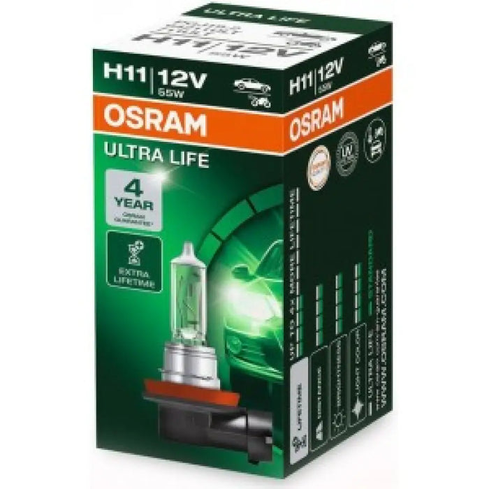 OSRAM ULTRA LIFE H11 3200K 55W 12V CARTON BOX 1 PCS