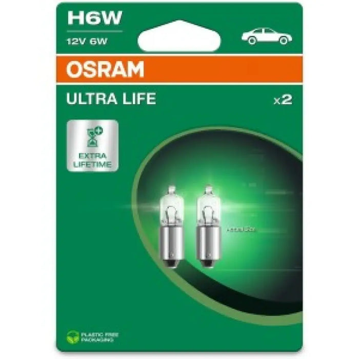 OSRAM ULTRALIFE AUX H6W 6W 12V CARTON BLISTER X2 PCS