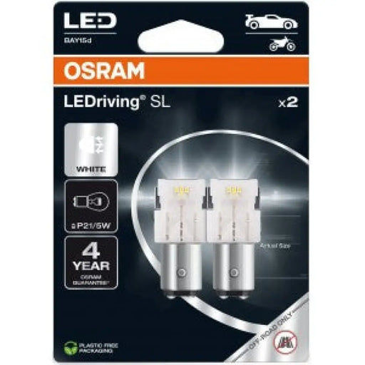 OSRAM WHITE 6000K P21/5W LED 1,7W 12V CARTON BLISTER X2 PCS